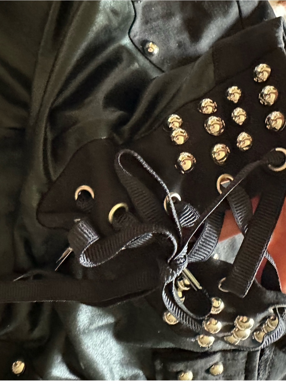 AKIRA Black open Lace-Up Studded leggings excellent condition - Picture 10 of 15